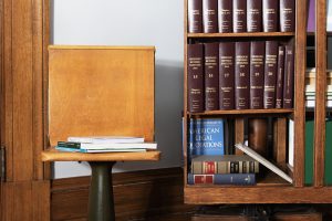 a photo of a bookshelf full of books