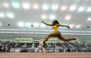 a photo of Euphenie Andre competing at a track event