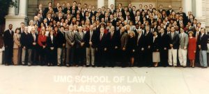 a class photo of the 1996 mizzou law class