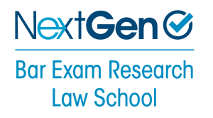 a logo saying next gen bar exam research law school