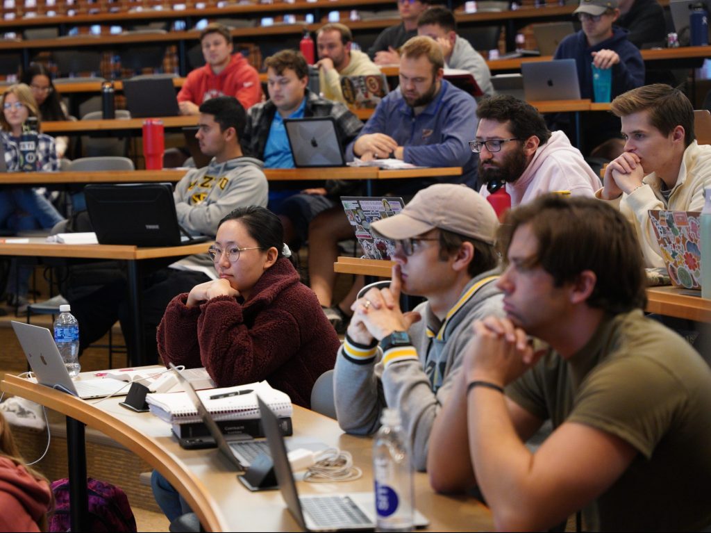 a photo of students in a class