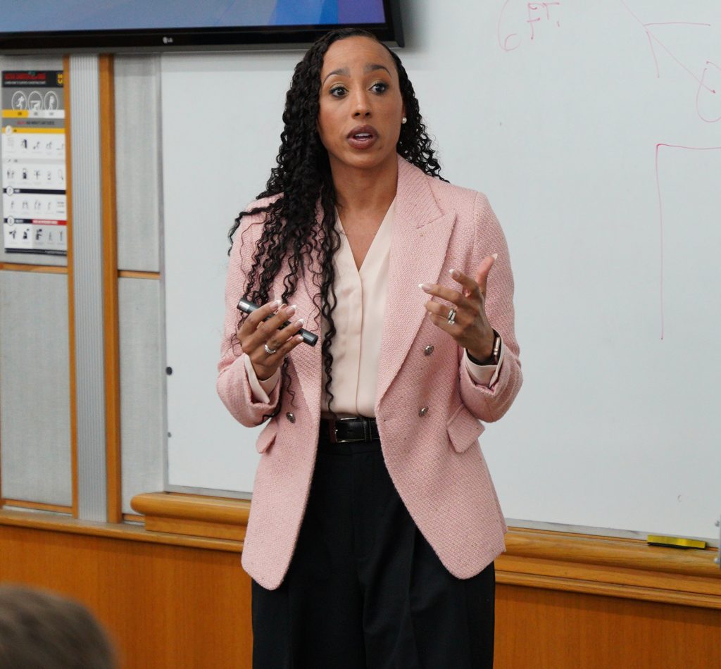 a photo of professor renee henson teaching