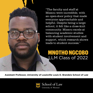 an image card with mnotho ngcobo's face and a quote from him about his experiences as a student, which is also included in the story