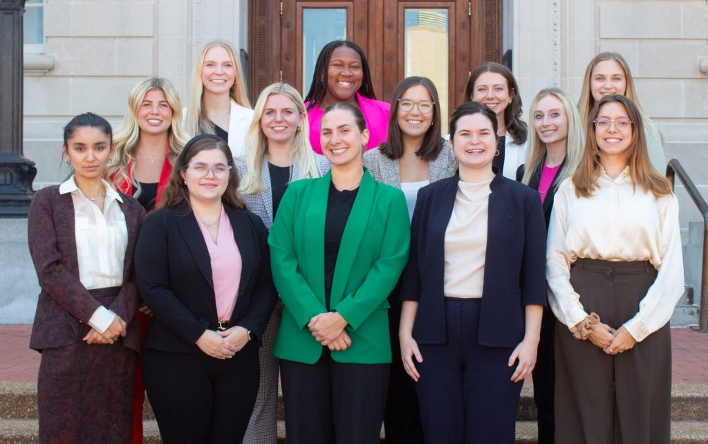 WLA leadership in front of jesse hall doors