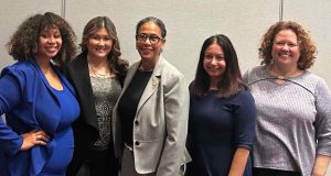 Shruti Rana with her co-panelists Dean Brenda Dantley (SLU School of Law), Dean Patricia K. Kinney (Indiana University McKinney School of Law), Dean Carmia Caesar (GWU Law), Dean Stephanie Pearlman (University of Nebraska College of Law).